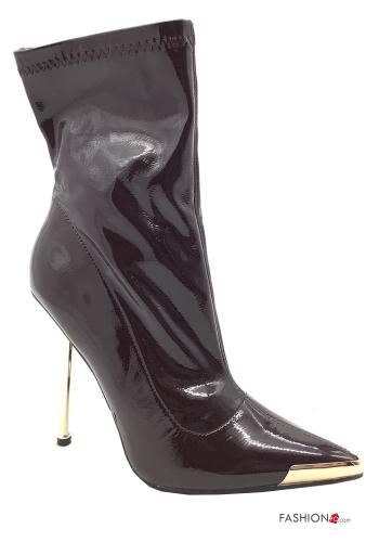 Kunstleder mit spitze nase slip-on High Heel mit Reißverschluss