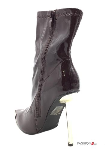 slip-on pointed-toe faux leather Heeled shoes with zip - ph 3