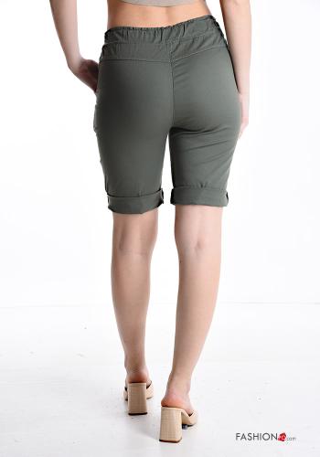Bermuda in Cotone al ginocchio con elastico con tasche con coulisse - ph 2