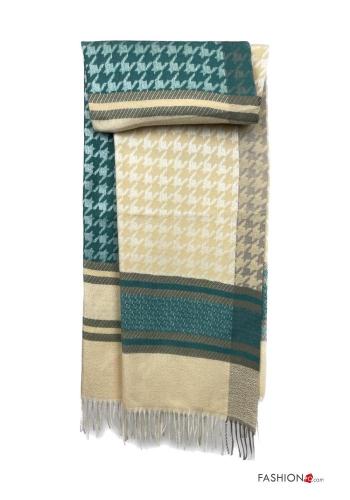 Houndstooth Wool Mix Scarf - ph 1