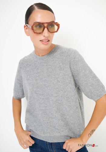 Maglione in Misto Cashmere maniche corte