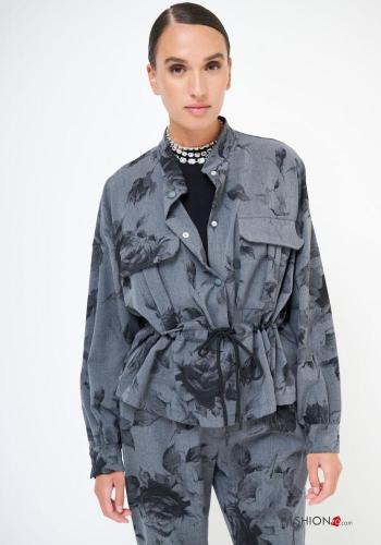 Blätterdruck Jacke mit Taschen - ph 1