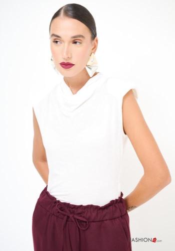 sleeveless Wool Mix Top