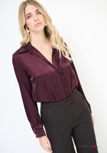long sleeve with collar satin Shirt with buttons - ph 1