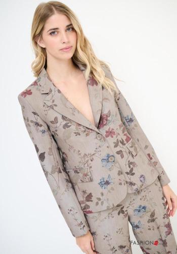 Floral long sleeve Blazer with buttons