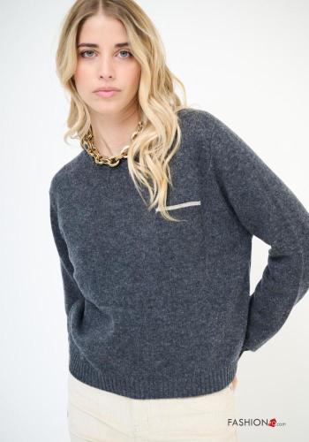 long sleeve crew neck Wool Sweater - ph 1