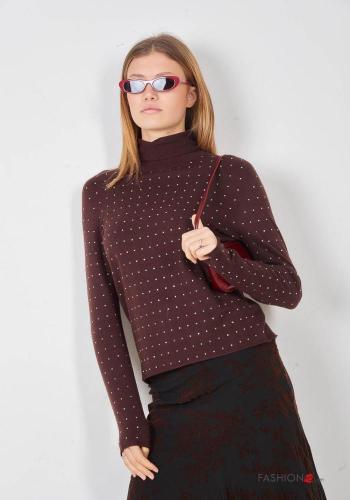 Rollneck with rhinestones