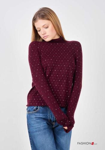 Rollneck with rhinestones