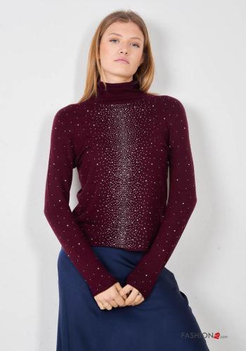 Rollneck with rhinestones