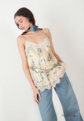 Blumenmuster Spitze- Top