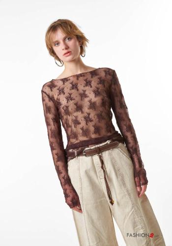 Maglietta a manica lunga pizzo