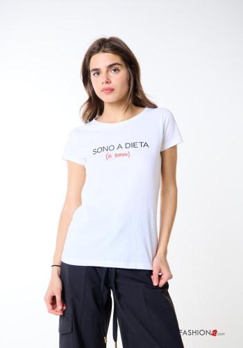 T-shirt em Algodão Padrão Estampado - ph 1