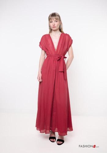 Kleid aus Baumwolle mit V-Ausschnitt