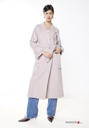 Cappotto doppio petto lungo con cintura - ph 1