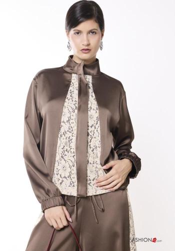 Bomber in Cotone pizzo Fantasia ricamata - ph 1