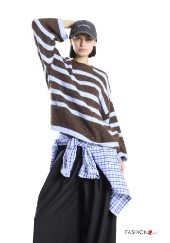 Maglione in Misto Lana girocollo Fantasia righe - ph 1