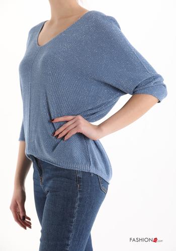 Lurex Strickpullover mit V-Ausschnitt - ph 3