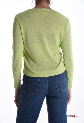 lange ärmel Strickjacke mit Knöpfen mit V-Ausschnitt - ph 2