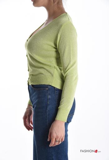 lange ärmel Strickjacke mit Knöpfen mit V-Ausschnitt - ph 3