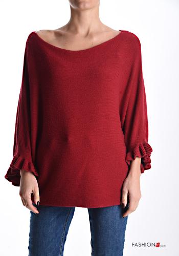 lange ärmel Strickpullover schulterfrei