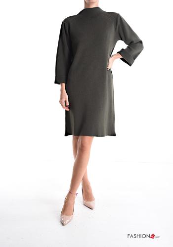 lange ärmel knielanger Kleid Rollkragen- - ph 1