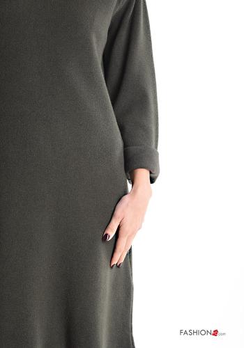 lange ärmel knielanger Kleid Rollkragen- - ph 4