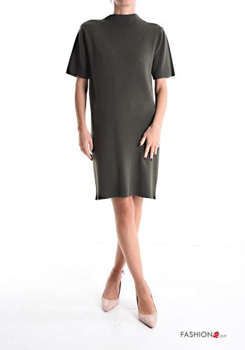 short sleeve knee-length Dress Rollneck