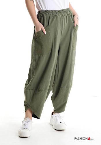 Pantalone in Cotone con tasche con elastico - ph 1