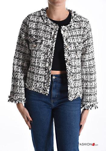 Tweed Cotton Jacket with buttons - ph 1