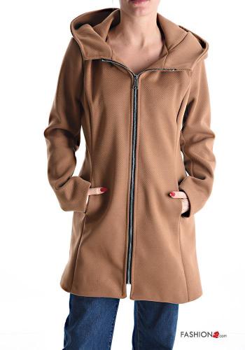 Coat with pockets with hood with zip - ph 1
