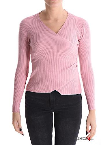 Ribbed Sweater with v-neck