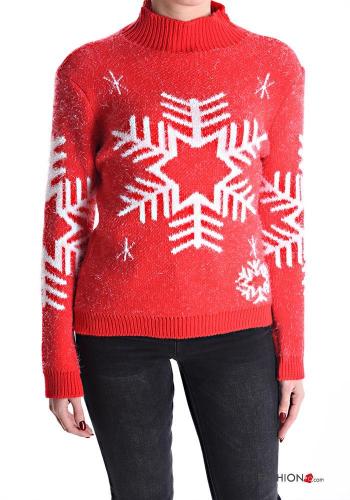 Camisola manga comprida de Natal com gola subida - ph 1