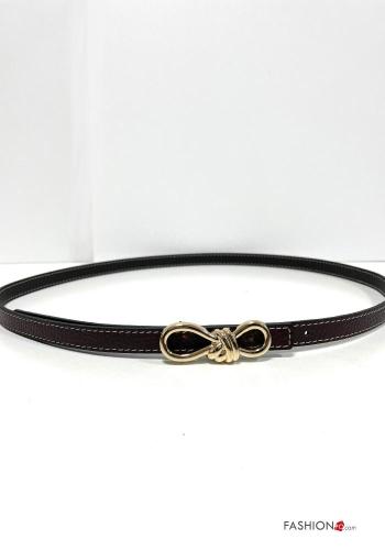 adjustable with buckle Genuine Leather Belt with bow - ph 1