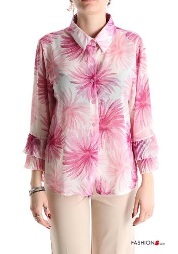 Camisa manga com folhos
