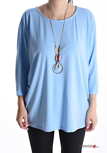 Top con collana maniche a tre quarti - ph 1