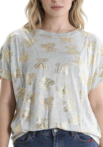 T-shirt manga curta gola redonda