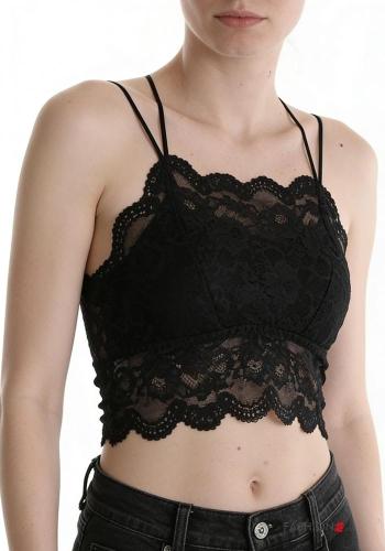 Top costas abertas curto sem mangas renda com copas - ph 1