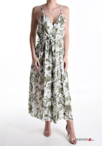 Vestido sem mangas gola V com cinto de tecido - ph 1