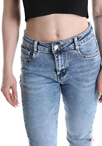 Vaqueros de Algodón skinny con bordes sin rematar con bolsillos - ph 4