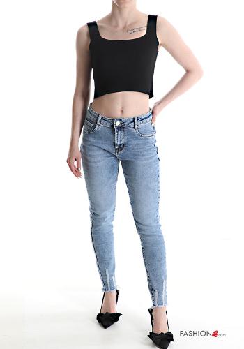 Vaqueros de Algodón skinny con bordes sin rematar con bolsillos - ph 5