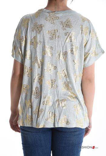 Patterned short sleeve crew neck T-shirt - ph 2