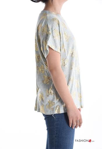 Patterned short sleeve crew neck T-shirt - ph 3