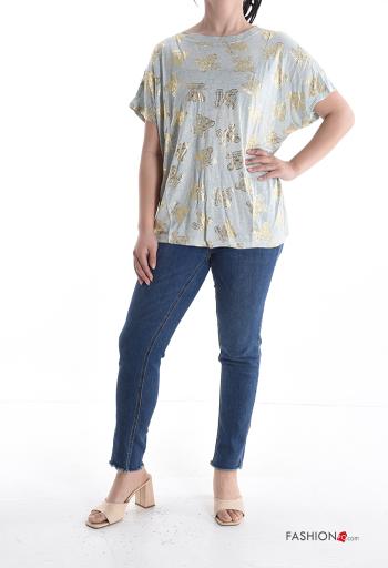Patterned short sleeve crew neck T-shirt - ph 5