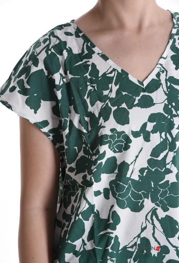T-shirt maniche corte Fantasia floreale scollo a V - ph 4