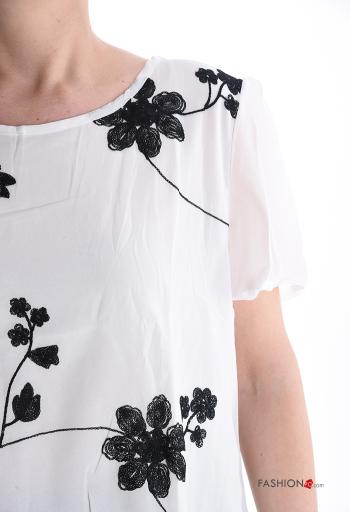 Top chiffon maniche corte girocollo Fantasia floreale - ph 4