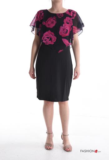 Floral chiffon pencil knee-length Dress