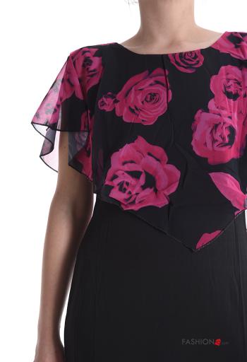 Robe à genoux crayon/ fourreau chiffon à Imprimé Floral - ph 4