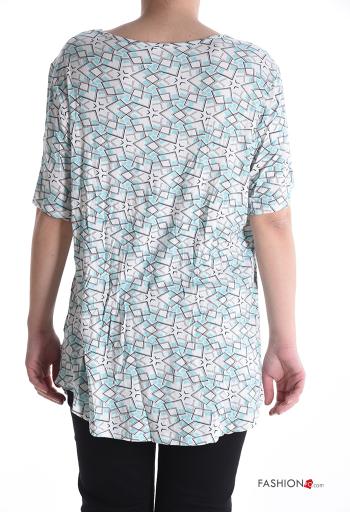 Blusa maniche corte girocollo Fantasia geometrica - ph 2