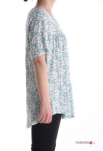 Blusa maniche corte girocollo Fantasia geometrica - ph 3