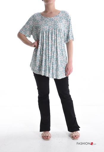 Blusa maniche corte girocollo Fantasia geometrica - ph 5